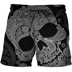 Summer funny shorts Bermuda shorts and board pants Men's sports shorts Summer mens skull beach shorts 3D printed graphic shorts