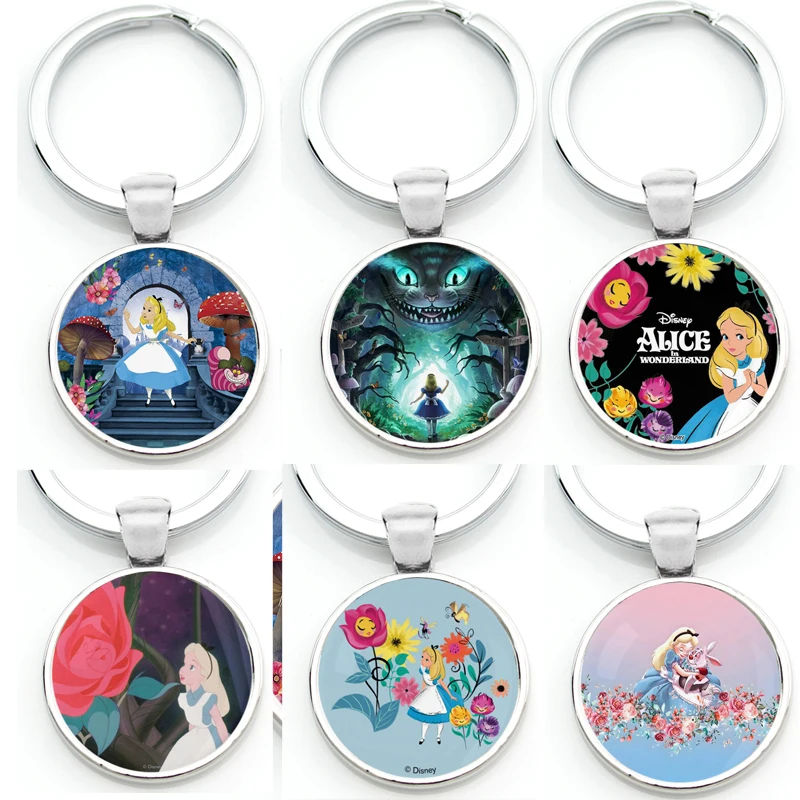 Mental Keyring Keychain Cartoon Movie - Alice in Wonderland - Disney Characters Myethos Figures Cute Rabbit Cat Fairy Kids Gift