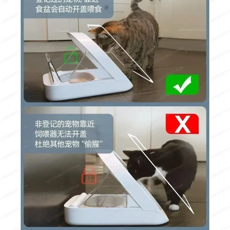 Automatic Multi Cat Feeder Smart Microchip Recognition Sealed Wet Food Preservation Insect Proof Pet Feeding Bowl