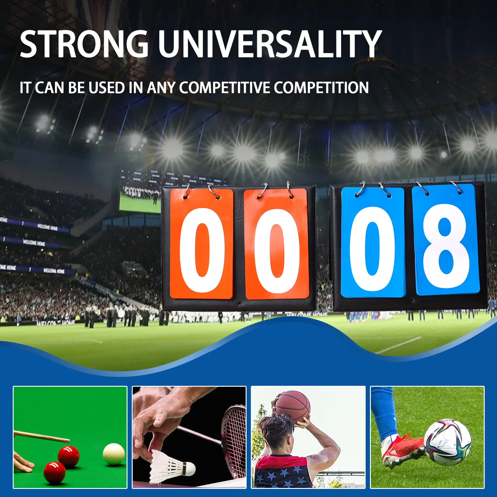 Scoreboard Simple Leather Score Counter Two-Digit Flip Scoreboard Debate Competition Score Display, Referee-Specific