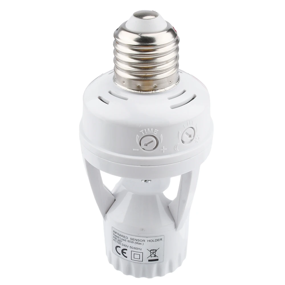 AC100-240V Infrared Body Sensor Lamp Head E27 Screw Port Sensor Lamp Head Infrared Sensor Switch