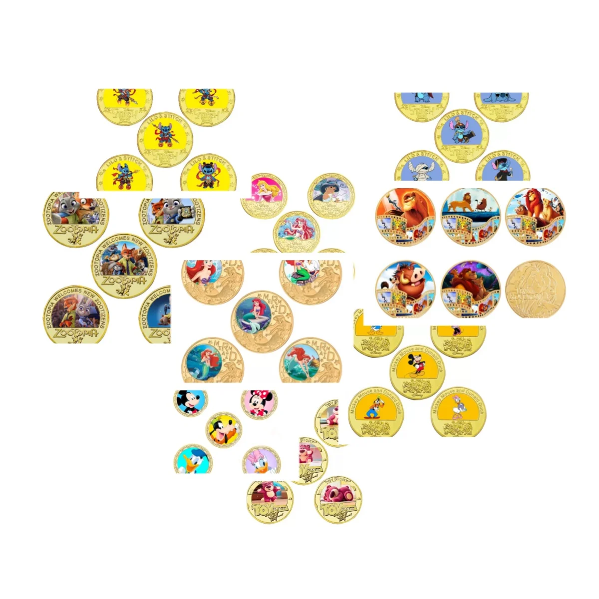 

Набор японских и европейских и американских монет - коллекционные смешанные мультяшные коллекционные монеты, сувенирный подарок для коллекционеров