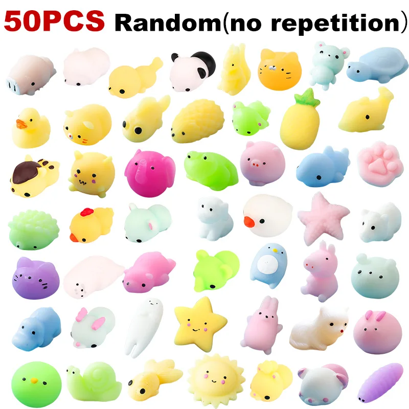 

50-5PCS Kawaii Squishies Mochi Anima Squishy Toys For Kids Antistress Ball Squeeze Party Favors Stress Relief Toys For Birthday