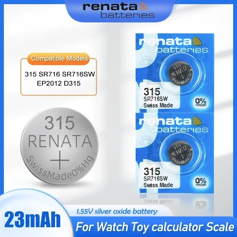 1-10PCS New Renata 315 SR716SW SR716 EP2012 D315 V315 1.55V Silver Oxide Battery For Watch Toy Scale Button Cell Swiss Made