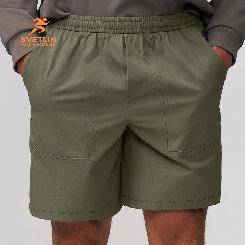 SVETLIN EU US Size, High Quality Men Quick Dry Sports Shorts, 5 Inch Casual Pants for Fitness Hiking Citywalk Daily