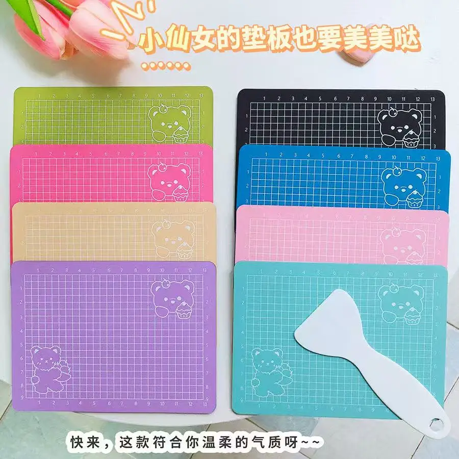 Perlengkapan Seni A6 Pisau Ukir Kawaii Alas Potong Beruang Lucu untuk Kerajinan Meja Potong Hal-hal Lucu Alat Tulis Estetika