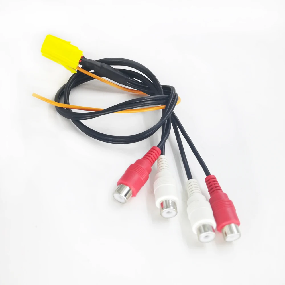 Biurlink Car Radio Mini 6Pin ISO Adapter Aux Line Out 4 Chinch Kabel 4RCA Plug