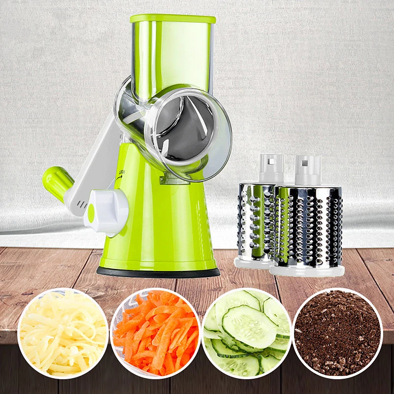 

Manual Vegetable Cutter Slicer Kitchen Accessories Multifunctional Round Mandoline Slicer Potato Cheese Shredding Kitchen Tools