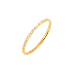 Simple 316L Stainless Steel Thin Finger Women Rings Bling Cubic Zirconia Rings For Women Waterproof Fashion Jewellery Accessory