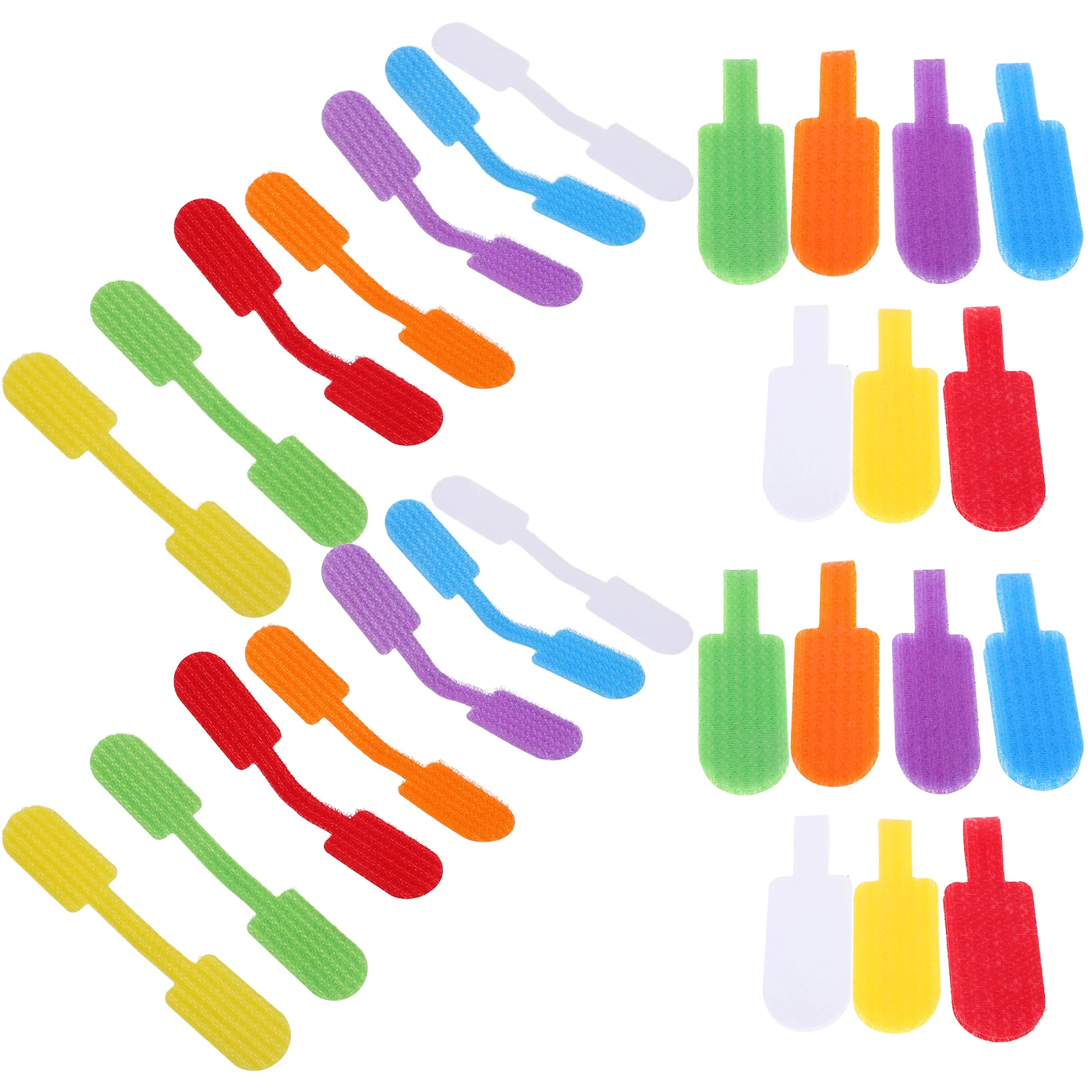 

40Pcs Writable Cable Tags Multicolor Cord Label Ties for Easy Identification Wire Storage Reusable Hook-and-Loop Cable