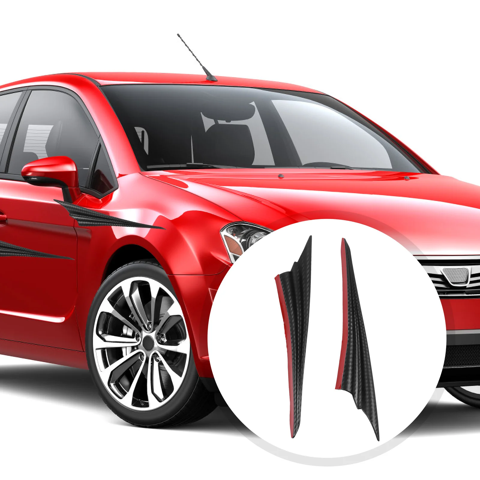 2pcs Car Modification Wind Deflector Fins Universal Bumper Lip Splitter For Front Bumper Exterior Racing Decor Auto Styling