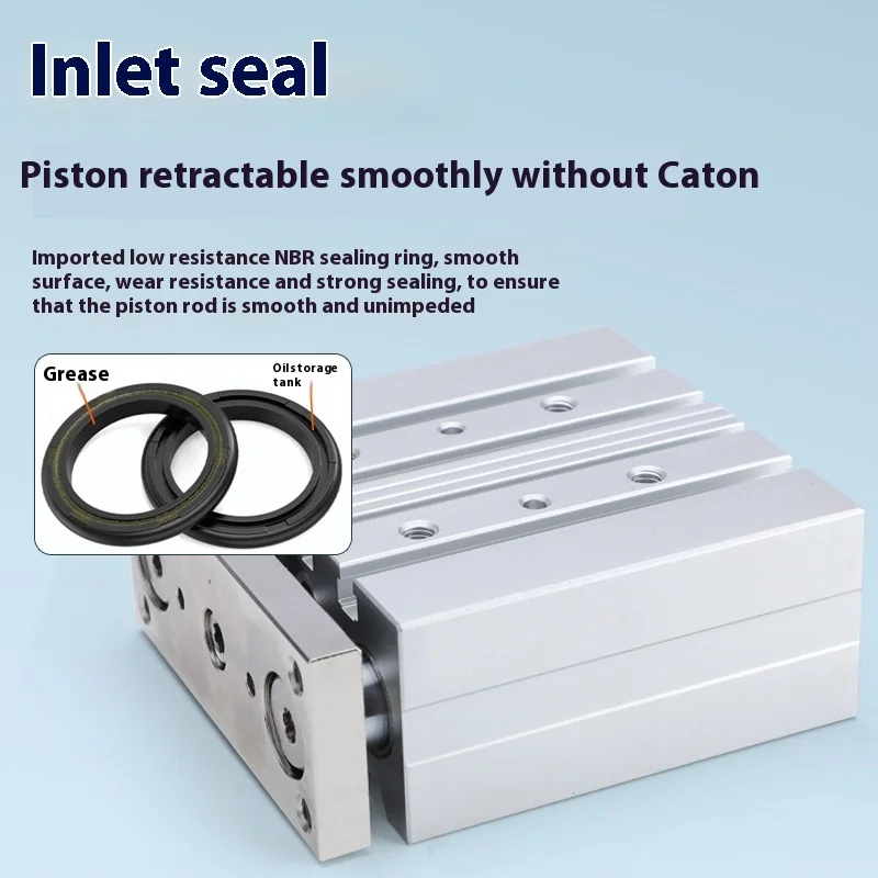 三軸三気圧式精密シリンダ TCL TCM-12 16 20 25 32 40 63-10 30 100 スチールガイドロッドピストンコア部品付き