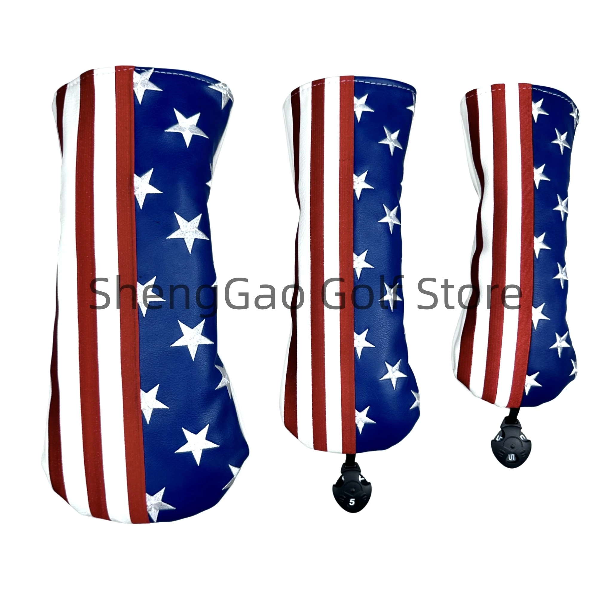 Golf American Flag pattern Head cover Driver Head Covers Fairway Wood Head Covers Hybrid Head Covers Putter Cover