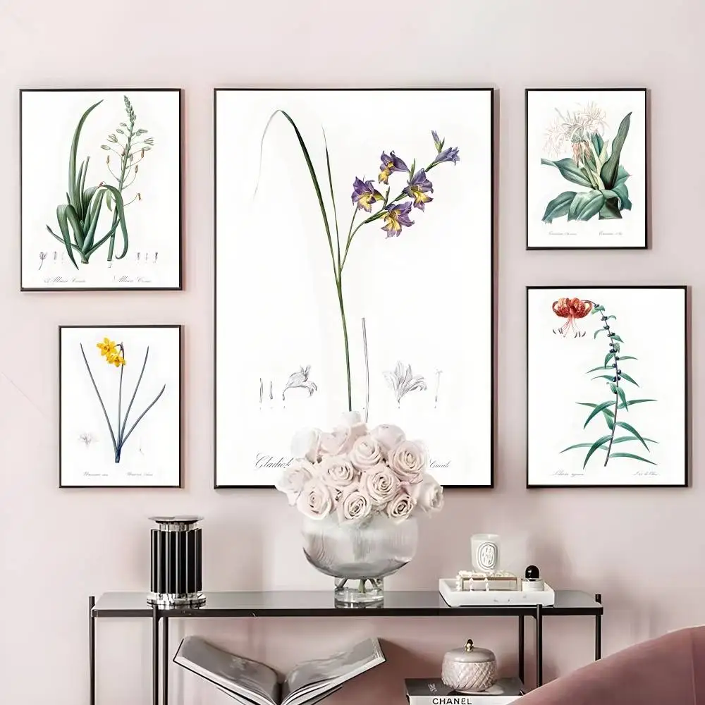 

Fishion Plants Wildflower Nordic Poster Home Living Bed Room Bar Hallway Sticky Wall Art Printing Waterproof Aesthetic Decor