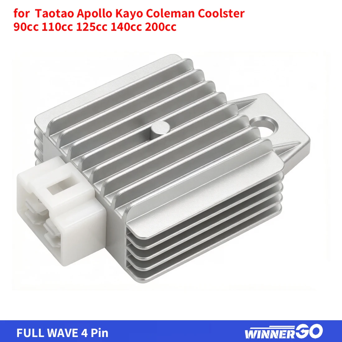Taotao Apollo Kayo Coleman Coolster OEM FULL WAVE 4-Pin Spannungsregler Gleichrichter für GY6 Motor 50cc-150cc Moped Roller ATV – Detail 6