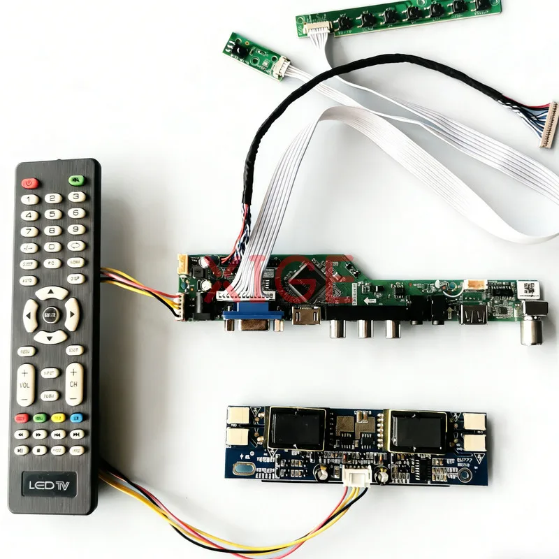 

Плата контроллера Matrix Drive Board для HT15X15 TM150XG T150XG01 HT15X13 1024*768 4-CCFL HDMI+VGA+AV+USB LVDS 20-контактный комплект DIY