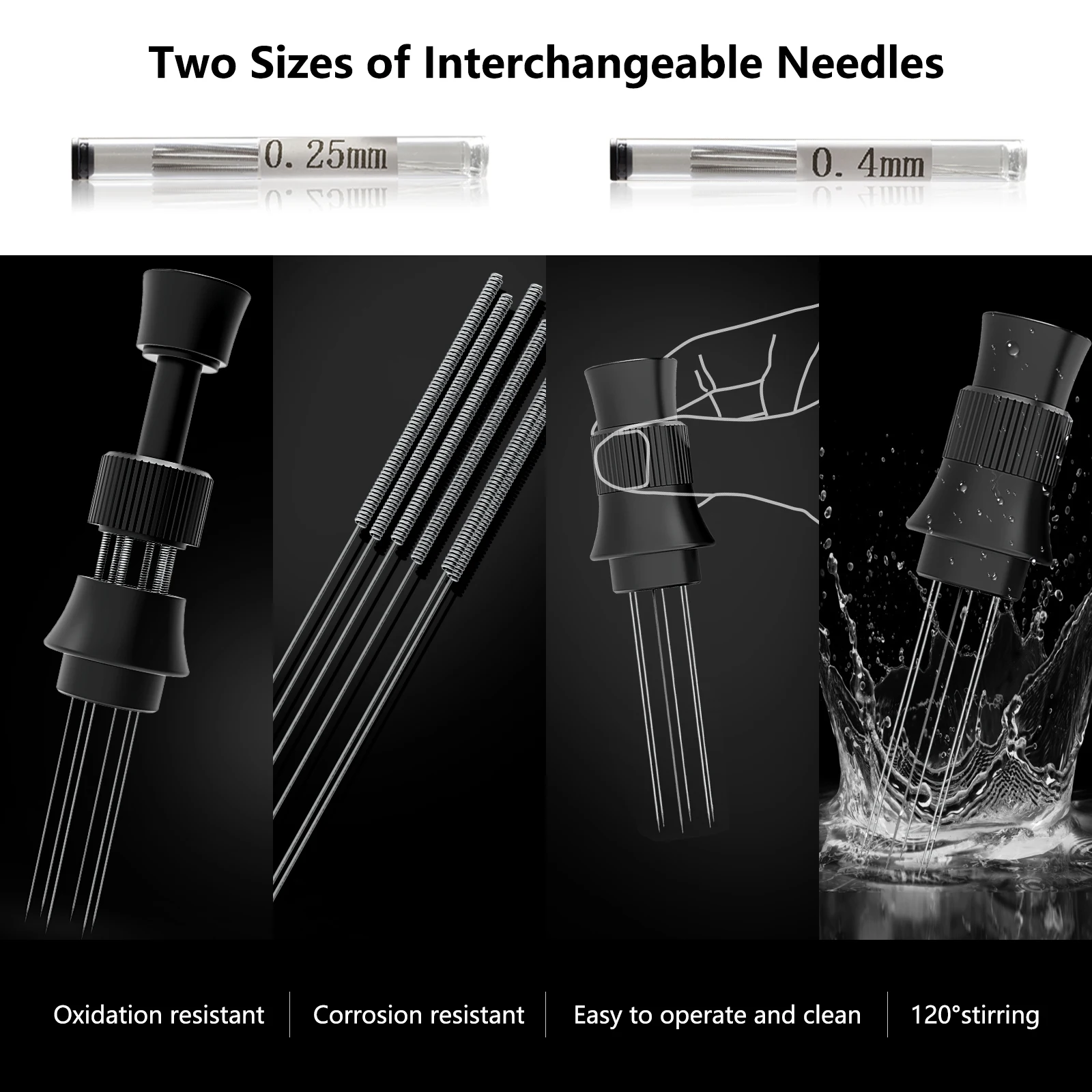 IKAPE-Outils WDT pour Espresso, Agitateur Expresso Réglable pour Barista, Outil de Distributeur Espresso Grossier avec Support Magnétique