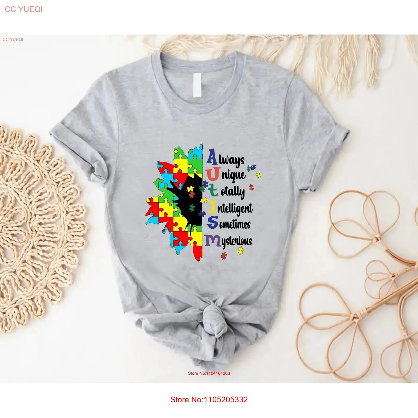 Sunflower Autism Puzzle T Shirt Always Unique Totally Interesting Sometimes Mysterious Support Awareness vintage Washed Unisex