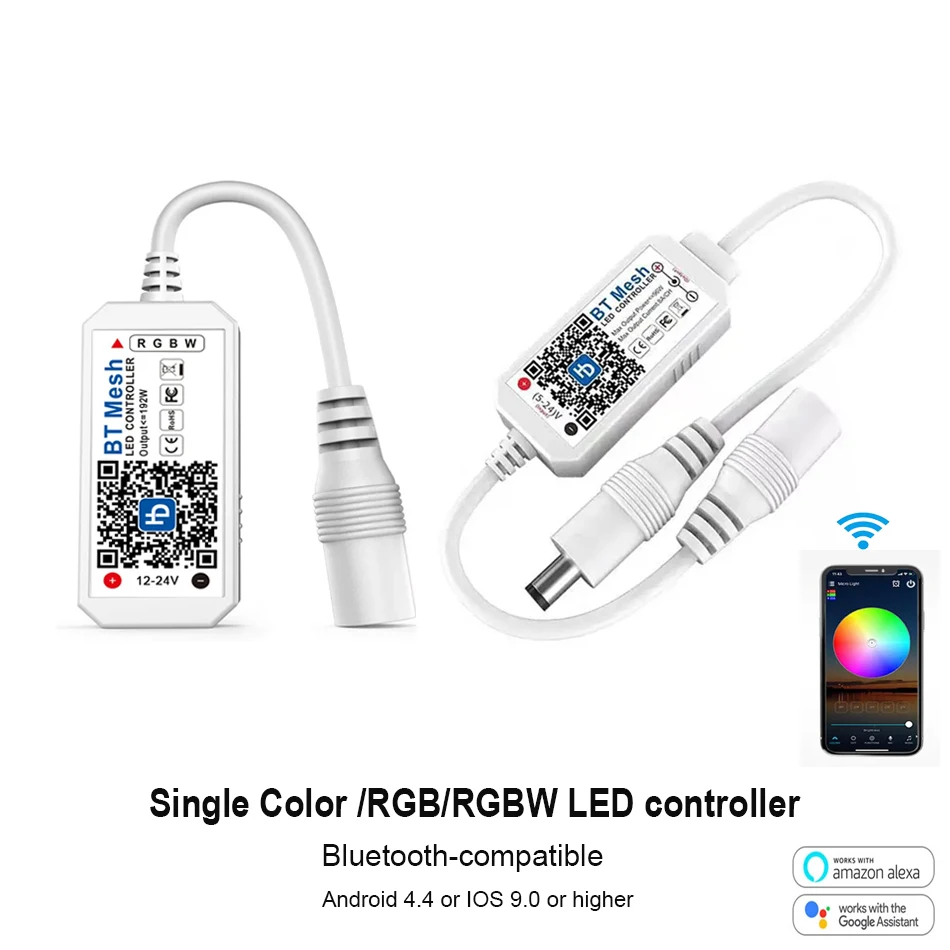 

Led Controller DIM RGB RGBW LED Dimmer Controller DC5V 12V 24V HaoDeng APP Bluetooth-compatible For 5050 2835 5630 LED tape