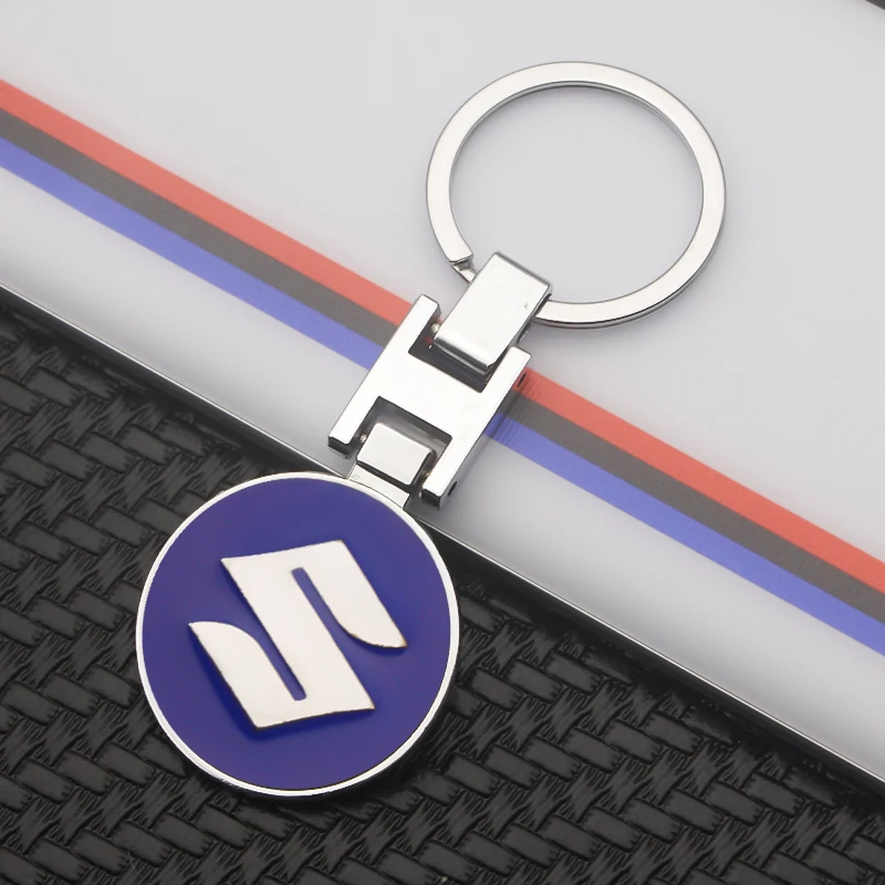 Metal Zinc Alloy Car Styling Keychain For Suzuki Vitara Swift SX4 Jimny Ignis Alto Yamaha Motorcycle Key Ring Emblem Accessories