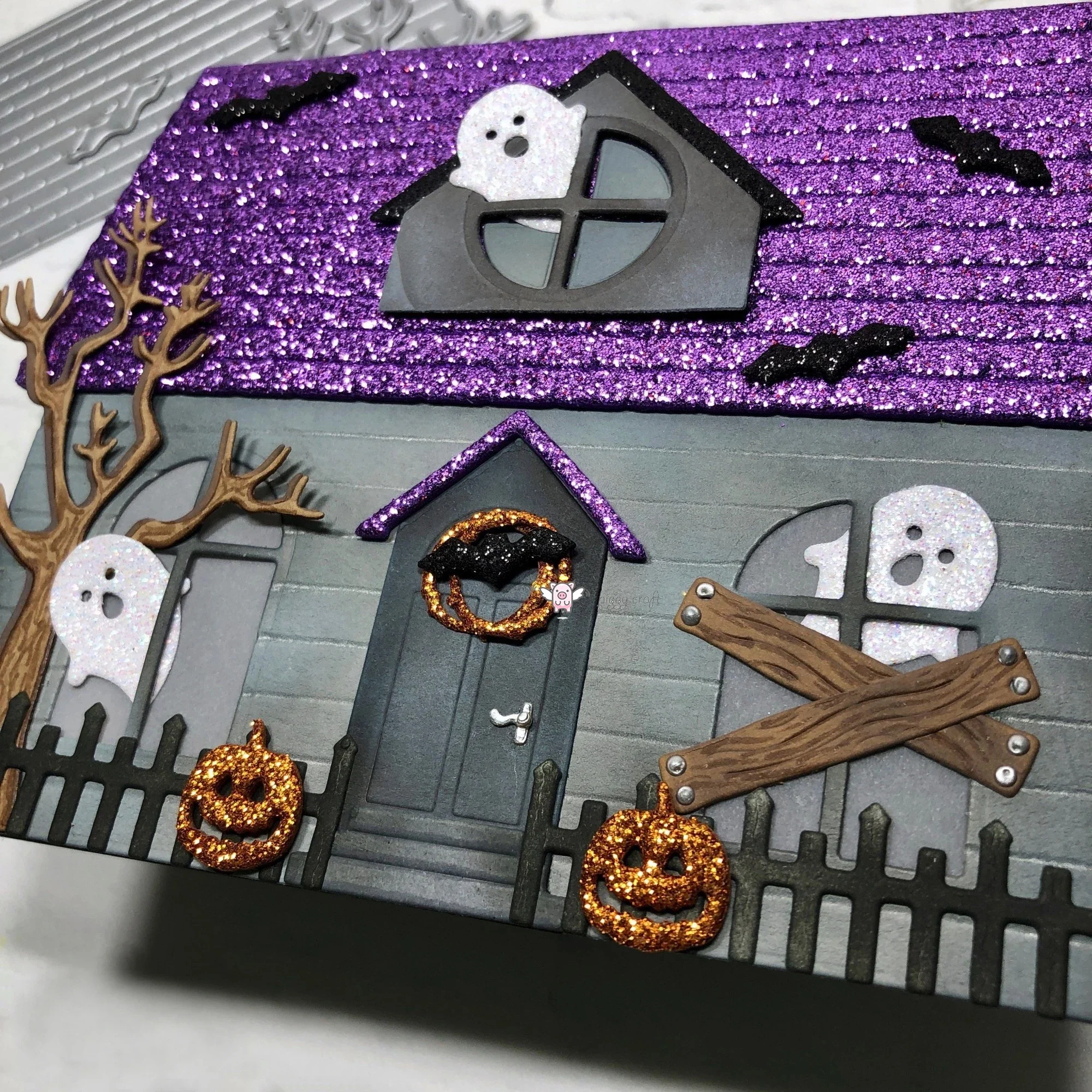 Piggy Craft metalowe matryce do wycinania matryce Ghost Halloween house Scrapbook papier rzemiosło nóż forma ostrze dziurkacz szablony matryce