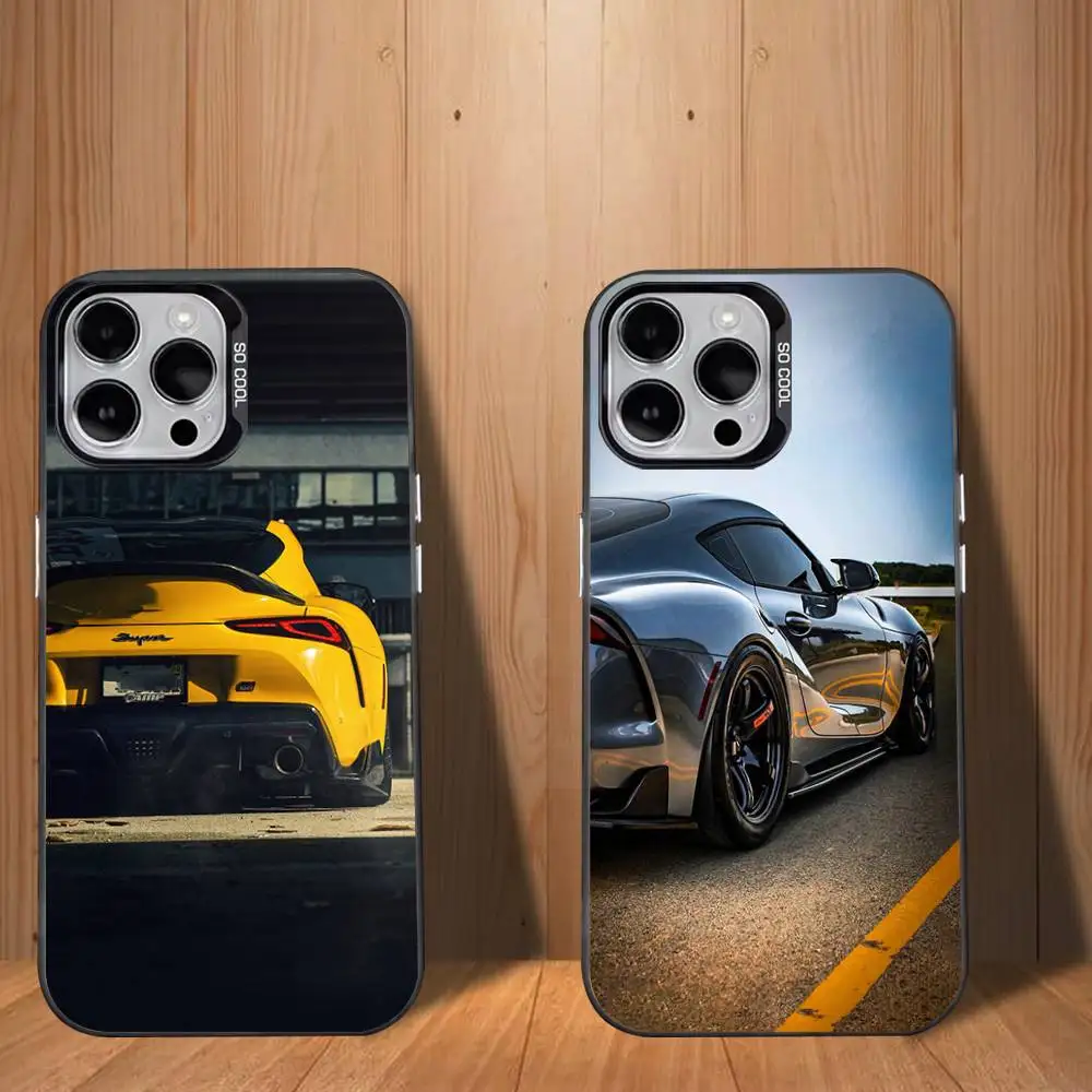 

Car T-Toyo-ta-ES GR Supra Phone Case For iPhone 17,16,15,14,13,12,11,Mini,Pro,SE,MAX White Matte Shockproof Cover
