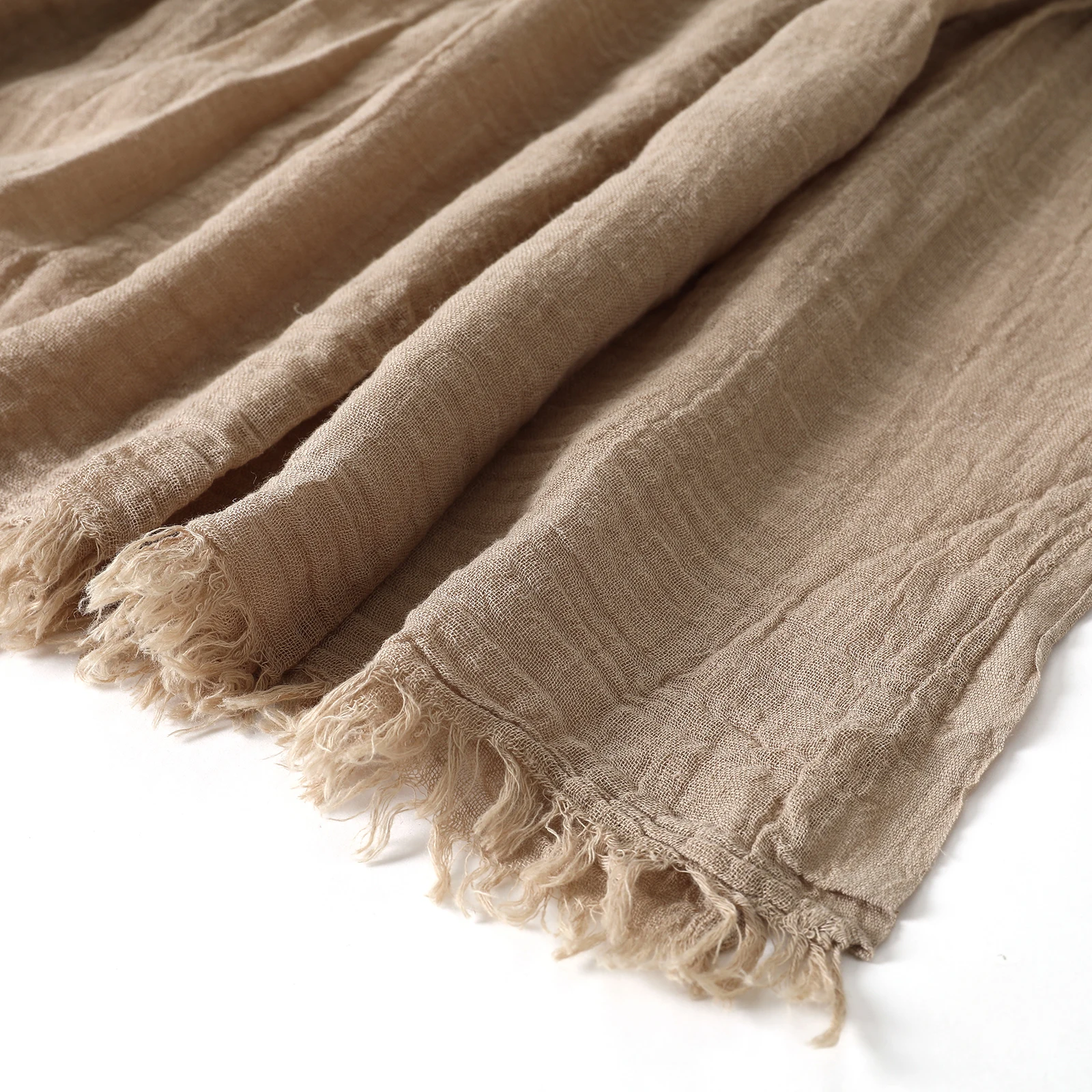Solid Color Cotton Linen Men's Scarves Autumn Winter Warm Neckerchief Muffler Male Accessories Short Tassel Bufanda Shawl image 6