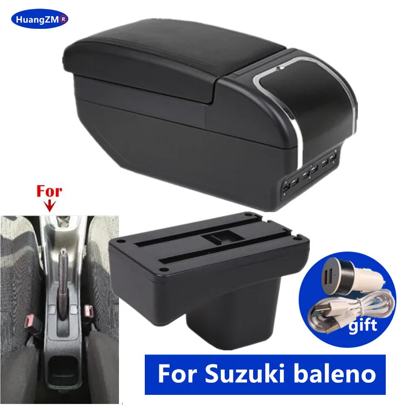 

For Suzuki Baleno Car Armrest Box 2017-2022 Interior Central Storage Box with USB Car Accessory for Suzuki Baleno Armrest Box