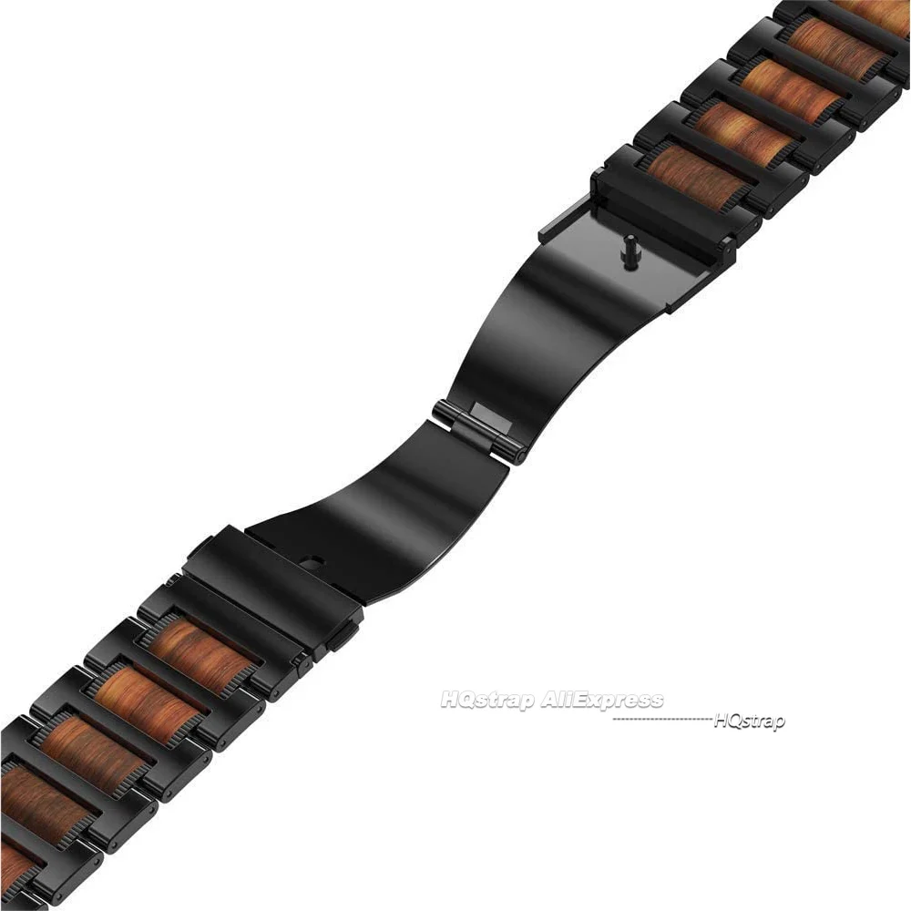 QuickFit 26mm Wood Steel Strap for Garmin Tactix 7Pro Fenix 7X 6X Pro 5X Plus Bracelet for Garmin Watch Band Luxury Accessories