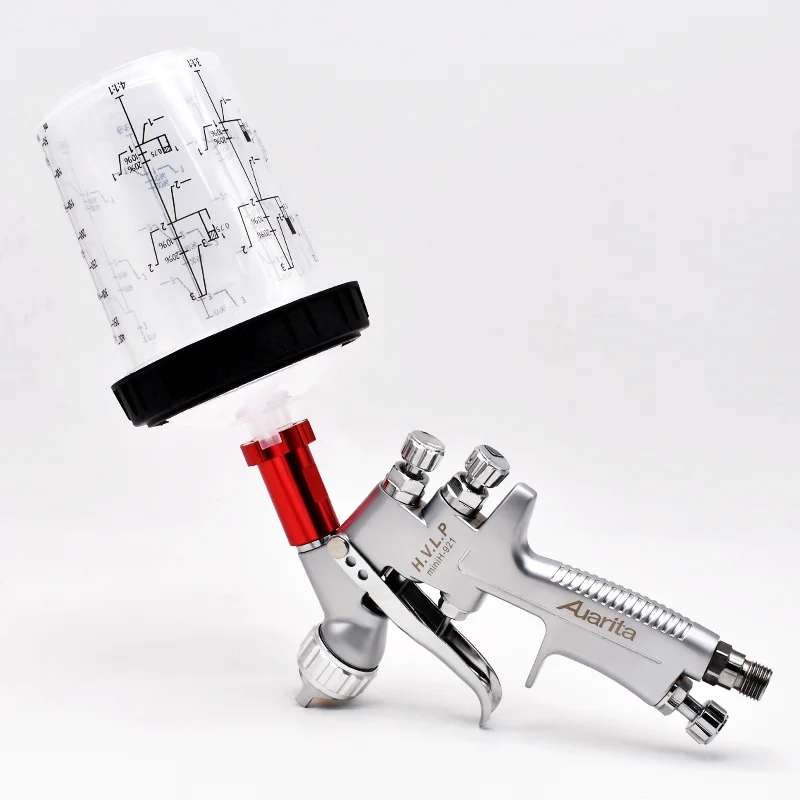 Mini H-921 pistola a spruzzo a gravità ugello da 1.0mm pistola per vernice a spruzzo per riparazione auto 400CC senza tazza pulita e adattatore pistola a spruzzo portatile per auto