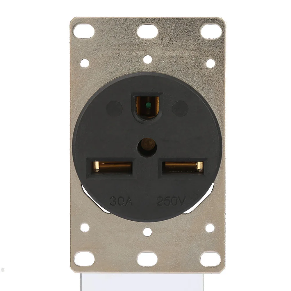 Power Socket Compact Size 250V 30A Good Conductivity 3 Pin Outlet Less Interference Easy  for Distribution Equipment