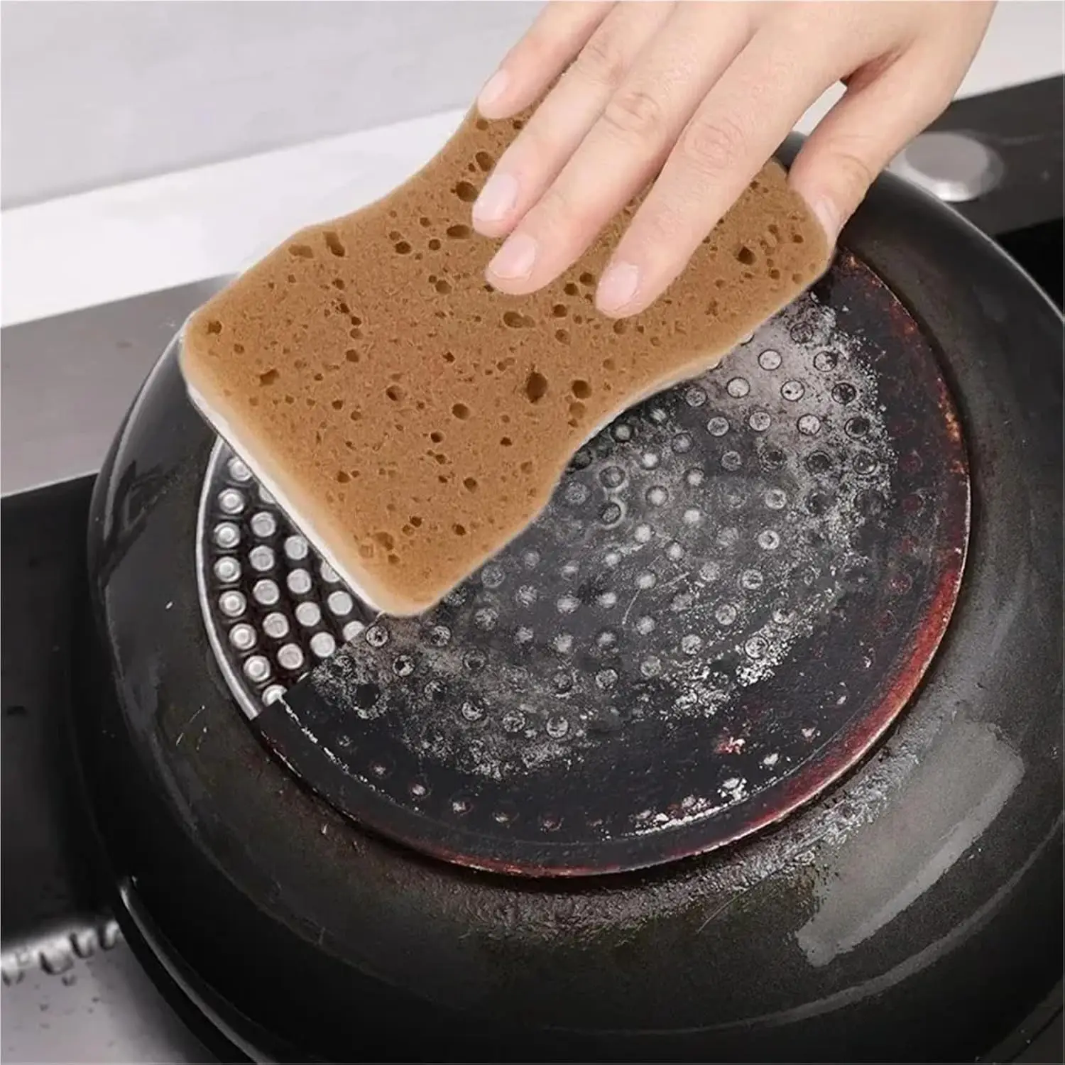 10Pcs Super Thick Double Sided Sponge Dish Washing Pad Powerful Stain Remover Kitchen Pot Scrub Sponge BlockThick Cleaning Wipe