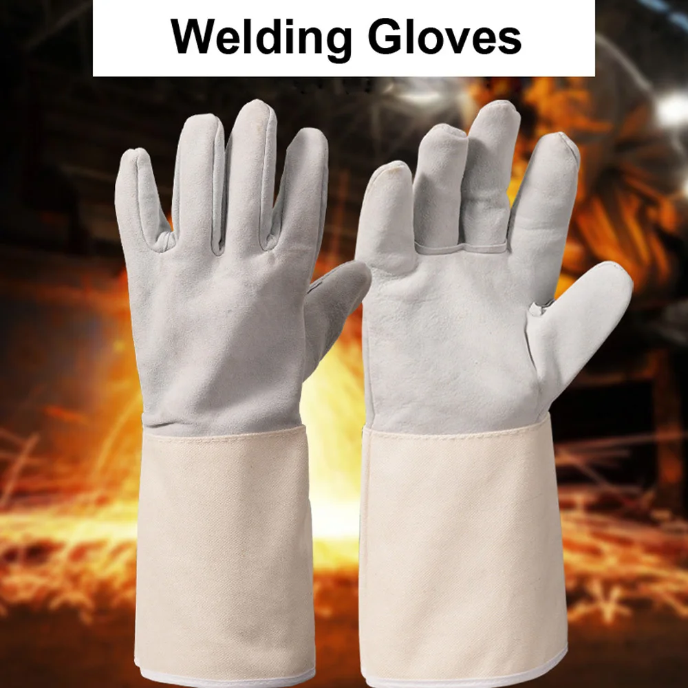 Welding Gloves Premium Hand Protection from Welder, Cutting, Torch Heat, Gauntlet Cuff, Tig Welder, Grilling Oven, Green Egg