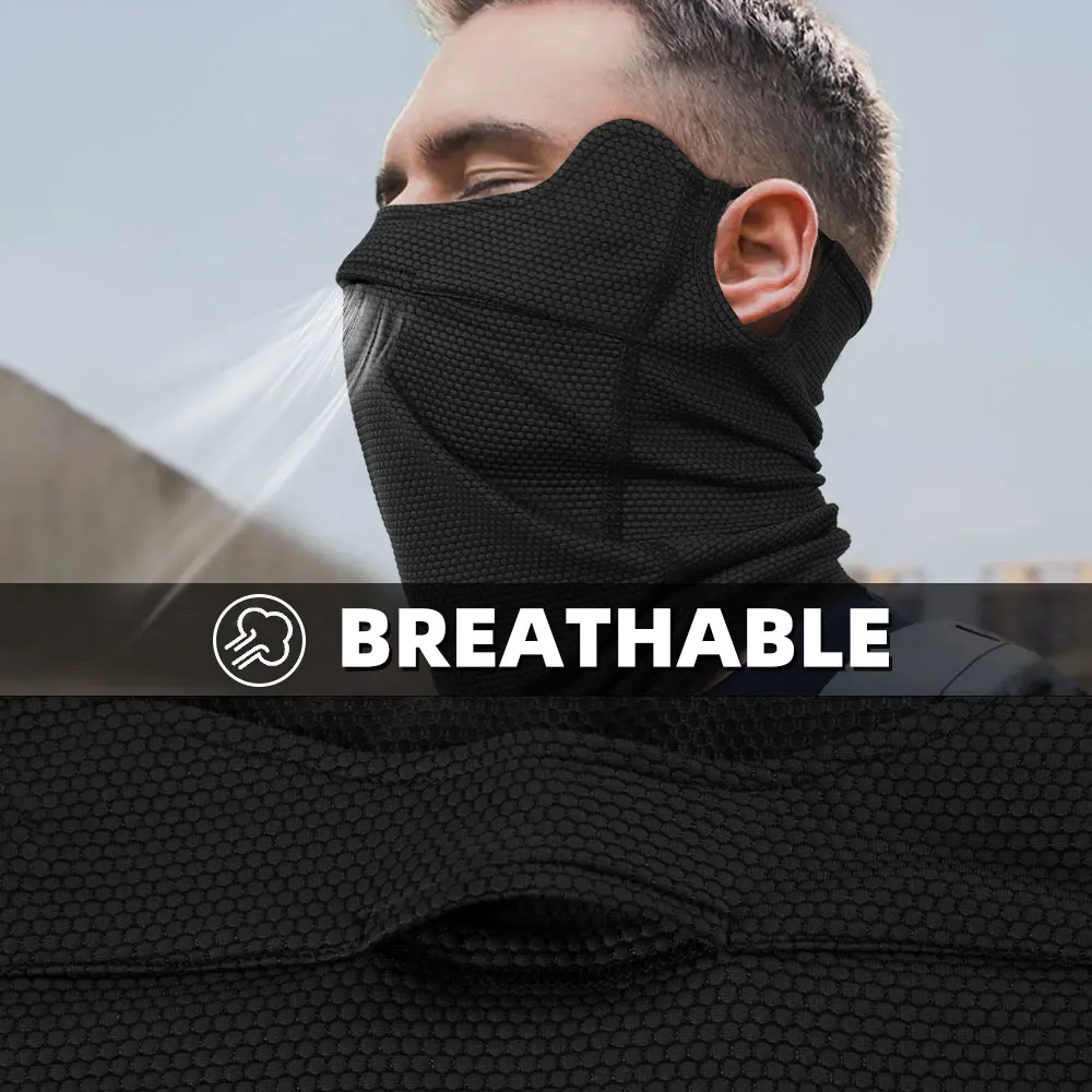 Ear Hook Neck Gaiter Face Mask Breathable Quick Dry Cycling Motorcycle Riding Mask Sun Protection Outdoor Sports Hiking Fishing - view 3