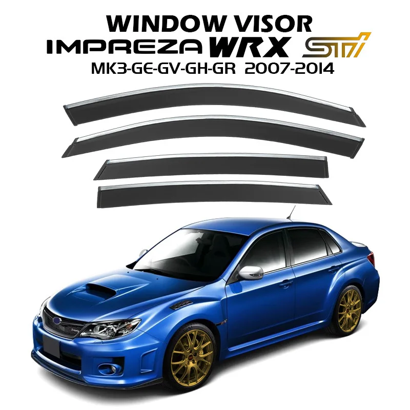 

4Pcs Car Window Visors For Subaru Impreza WRX Awnings Shelters Rain Guards Weathershields Sun Rain Deflectors Accessories