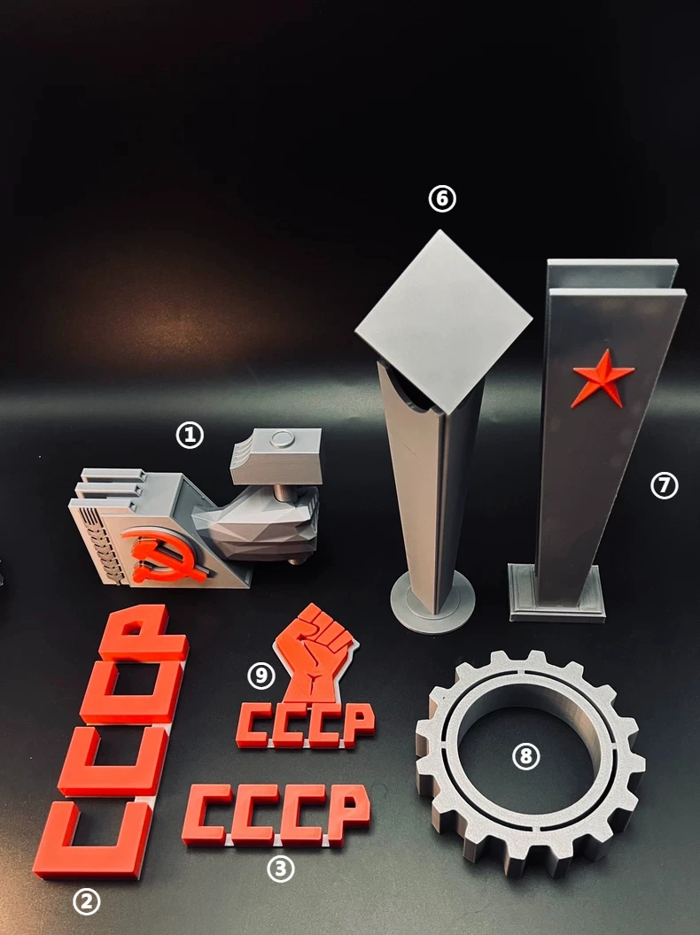 Modular Soviet Union Industrial Style Diorama Accessories 3D Printed USSR CCCP Scene Part for Military Model Building Desk Decor