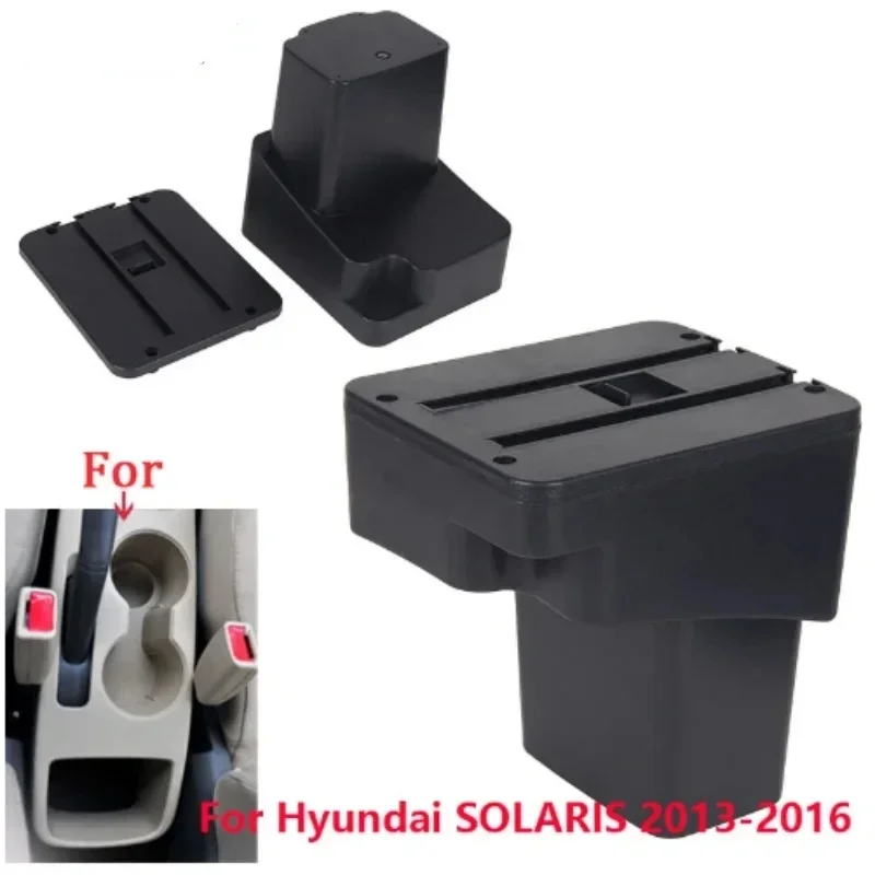 New luxury For Hyundai SOLARIS Armrest Box For Hyundai Accent RB Solaris Verna Car Armrest 2011-2016 Storage Box Accessorie