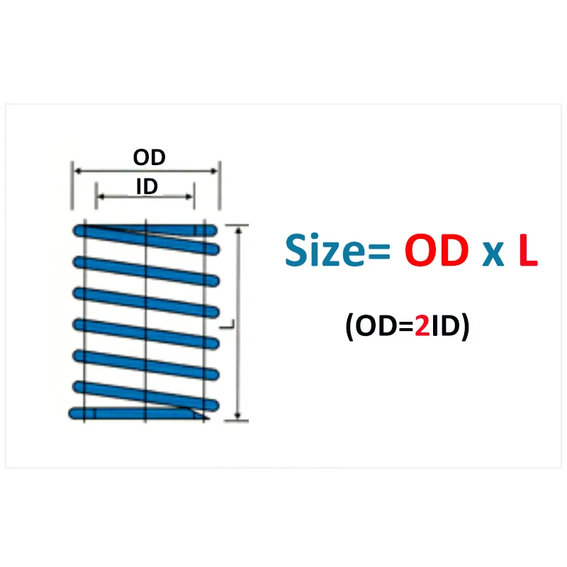 TL Light Load Mould Die Springs Blue Alloy Steel Mold Spring Spiral Stamping Compression Spring 1Pc OD6~30mm, Length 20~175mm