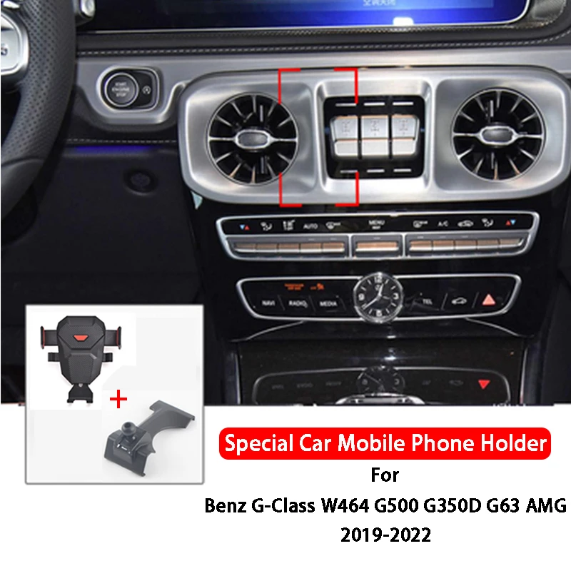 

Car Cell Phone Holder Air Outlet Mobile Phone Navigation Mount For Mercedes Benz G-Class W464 G500 G350D G63 AMG 2019-2022