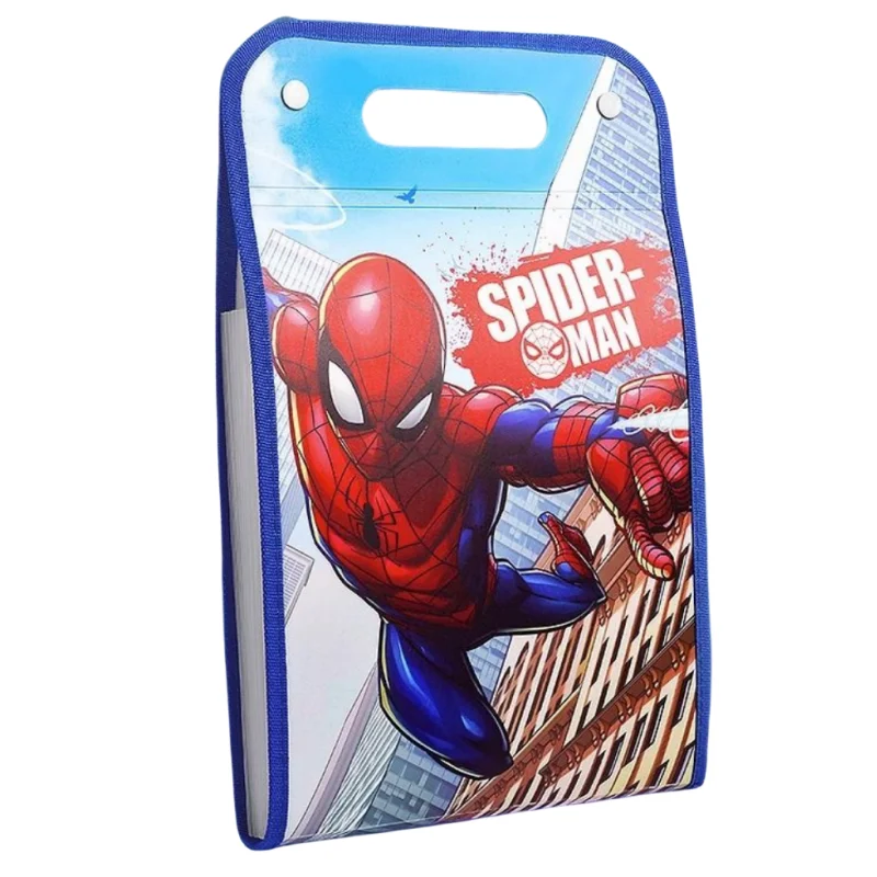 Marvel series Spiderman cartoon portable folder organ bag multi-layer large capacity student personality test paper storage bag