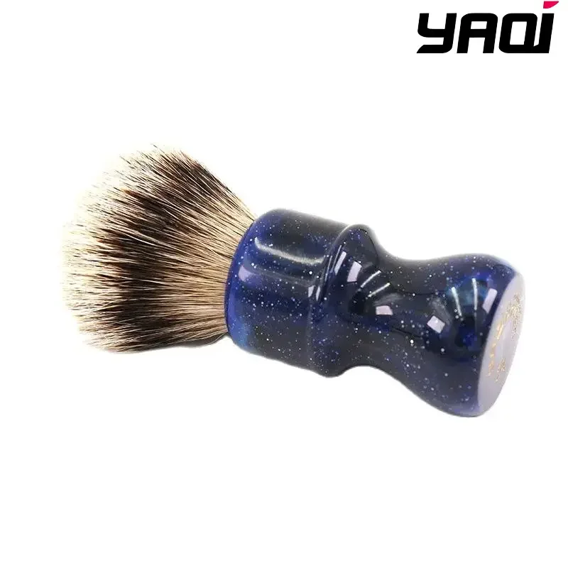yaqi-2026-–-nouveaux-pinceaux-a-raser-pour-hommes-24mm-–-manche-yaqi-mysterious-space-color-–-nœud-de-poils-de-blaireau-silvertip