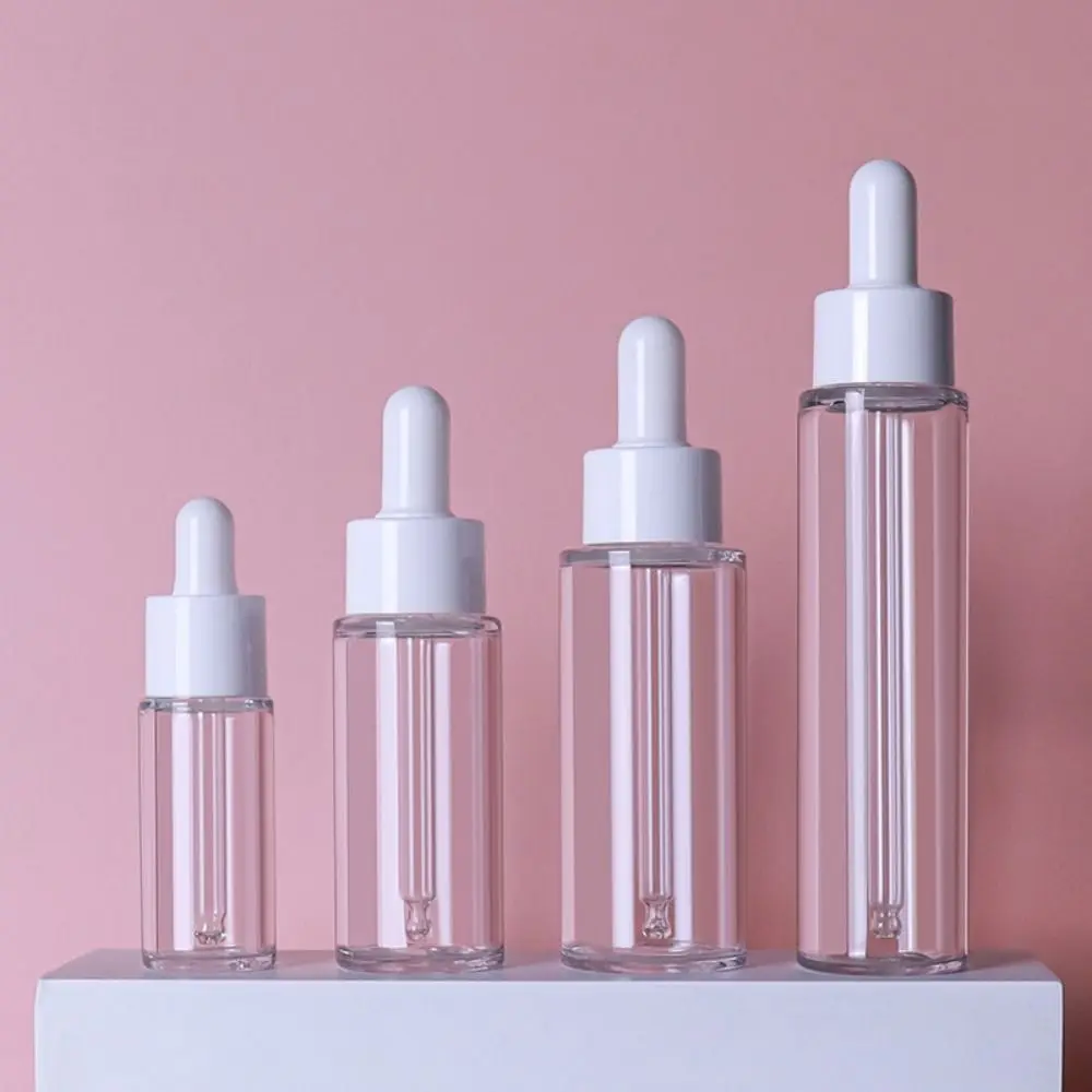 20-50ml Essential Oil Dropper Bottles White Plastic Refillable Bottles Cosmetic Liquid Containers Empty