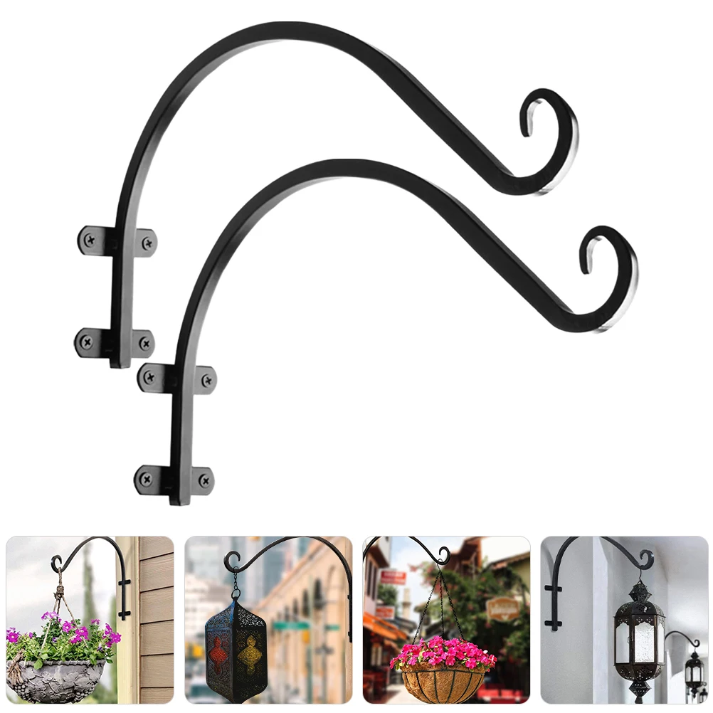 

Iron Plant Hooks Hanging Basket Brackets Metal Planter Flower Pot Holder Wall Mount Garden Decor Flowerpot