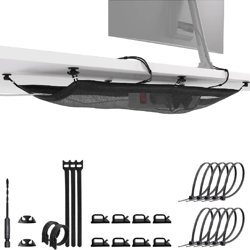 

Cable Management Net, Under Desk Wire Management Wire storage, Flexible Under Desk Cable Management Tray