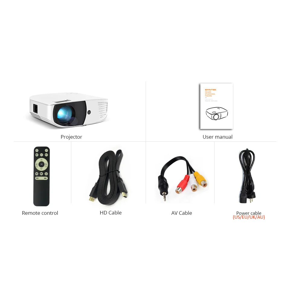 Byintek K20X 기본 1080P WIFI 프로젝터 풀 HD LCD 빔 홀로그램 프로젝터(Android 내장 스마트 버전의 경우 30USD 추가)