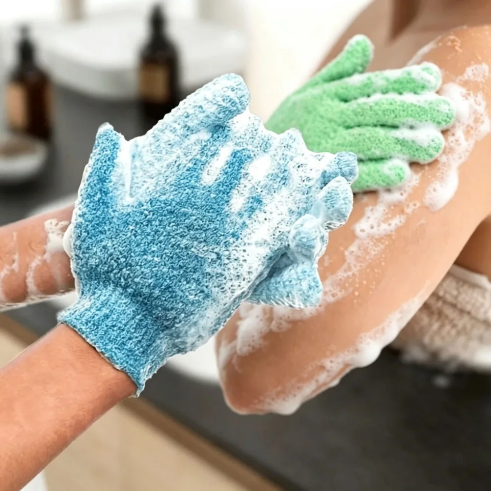 1-10Pcs Colorful Double Sided Exfoliating Bath Gloves Body Scrub Spa Deep Cleansing Bathroom Accessories