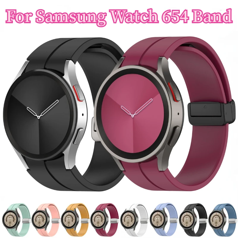 

Silicone Strap for Samsung Galaxy Watch 7 6 5 4 40mm 44mm 5 Pro 45mm Magnetic Bracelet Correa for Watch 6 4 Classic 47mm 46mm