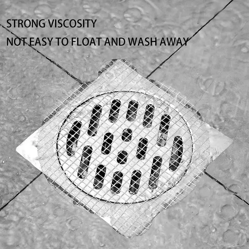 Drain Sticker 10 Pieces Hair Catcher Drain Adhesive Stickers For Shower Floor Drain Cover Waterproof Hair Trapper For Laundry