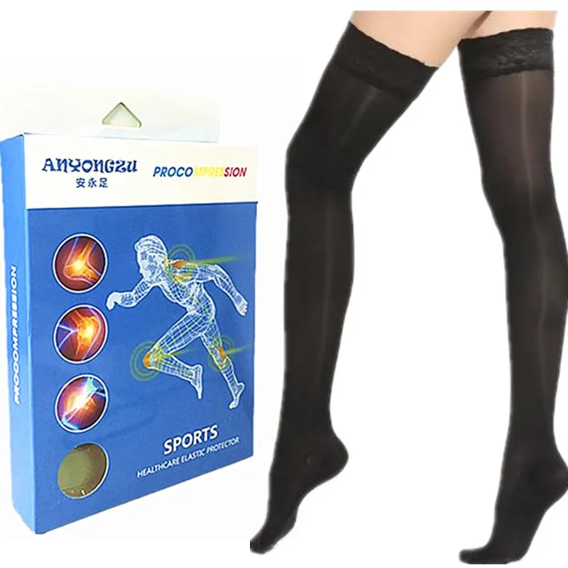 Pressure Prevent Varicose Veins 200D Summer Thin Pressure Stocking Comfortable Soft Lace Shaping Elastic Knee-high Socks Luxury