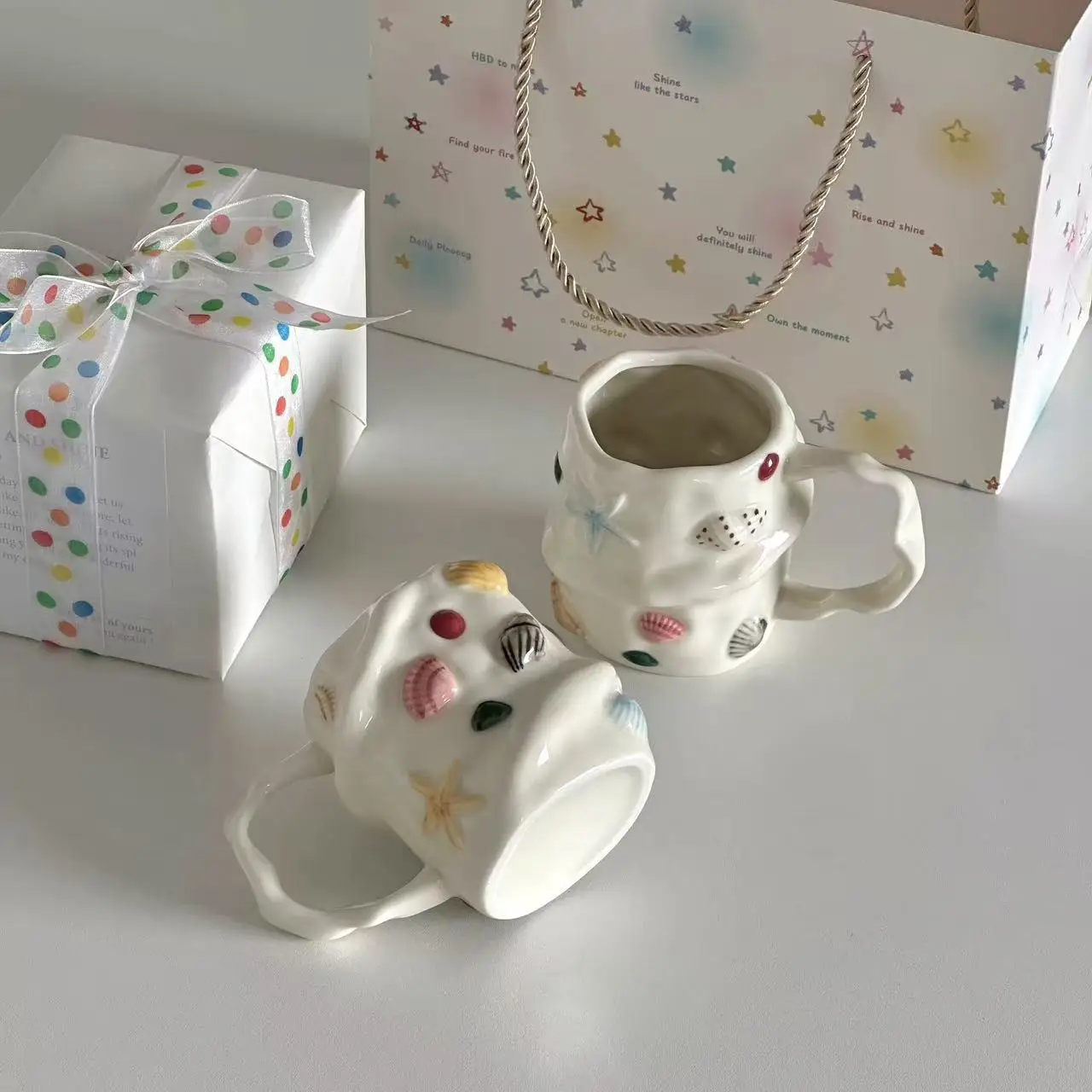 

300 мл керамическая кружка в океанском стиле, домашняя чашка для кофе, молока, послеобеденный чай, подарочная коробка, подарок на день рождения для занятий в классе и учителях